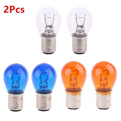 2 יחידות BAY15D 1157 P21/5W S25 12V מנורת זכוכית שקופה לרכב נורת בלם זנב מחוון לרכב מנורת עצירה הלוגן נורות בלם 12v