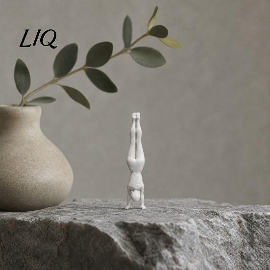 Simple Style Ornament Inverted Girl Figurine, 3D Printed Athlete Statue, White Modern Home Decor Sporty Sculpture for Table Shelf Statue