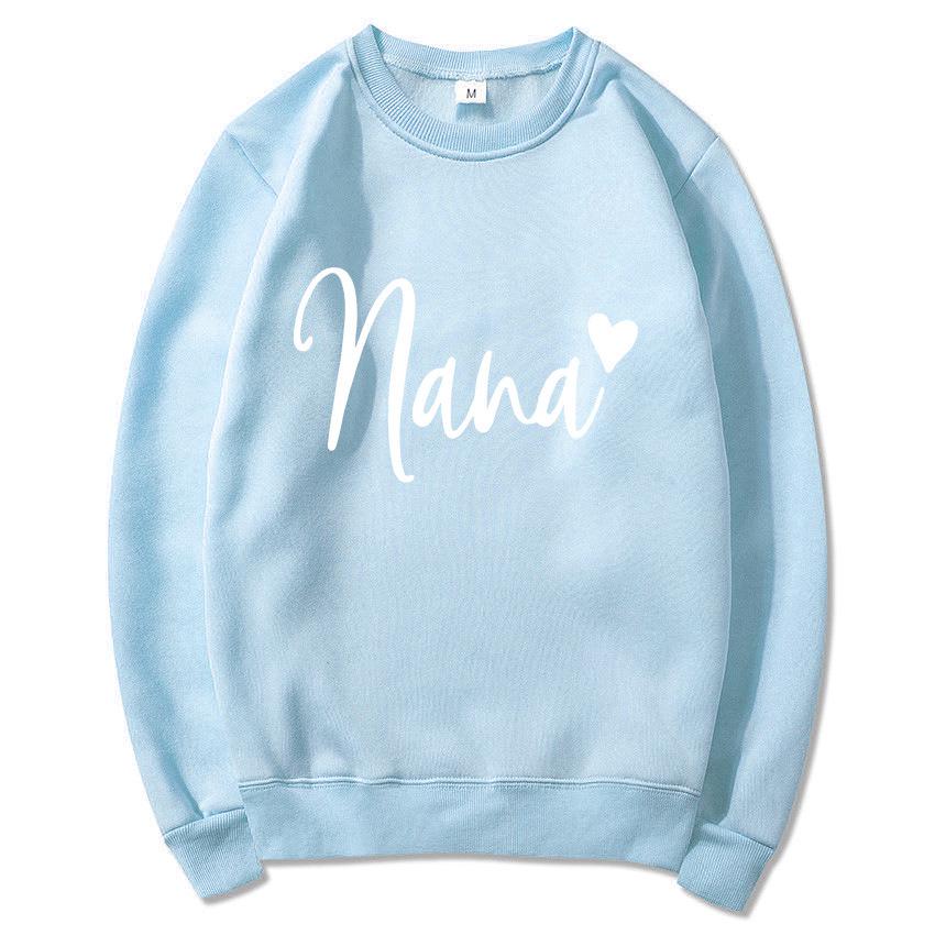 Women's Round Neck Heart Print Casual Hoodie