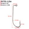 Lot 50pcs Jig Fishing Hooks 72A High Carbon Steel Silvery Fishhook Barbed Annular Sharpened Tip Hook Saltwater Bass 2#-5/0#