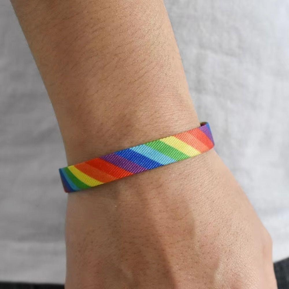 4Pcs Handmade Braided Rainbow Bracelet Pride Day Rainbow Rope for Men Women  Party Supplis