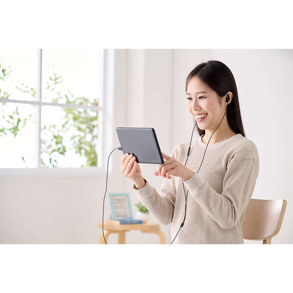 ELECOM Stereo headphones with microphone and ear USB digital for audio and arms, Type-C connection, type, lag-free video EHP-DF12CMBK