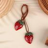 Cute Strawberry Bag Pendant Braided Strawberry Ornaments Creative Keychain Strawberry Car Hanging