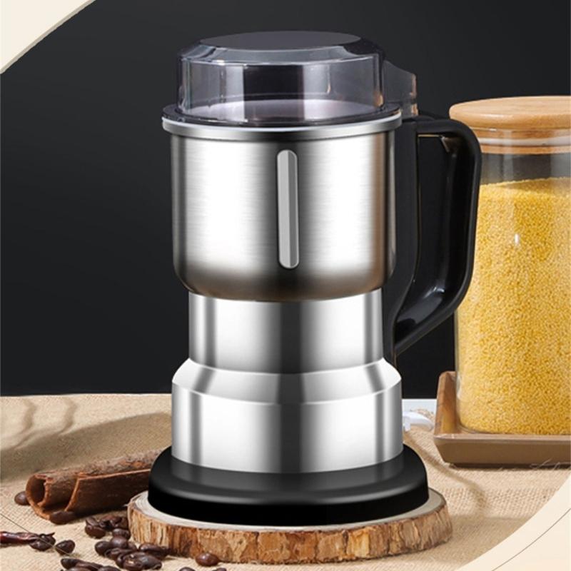 Stainless Steel Blade Coffee Nut Grinder Electric Spices Grinding Machine with Portable Handle Kitchen Accessories