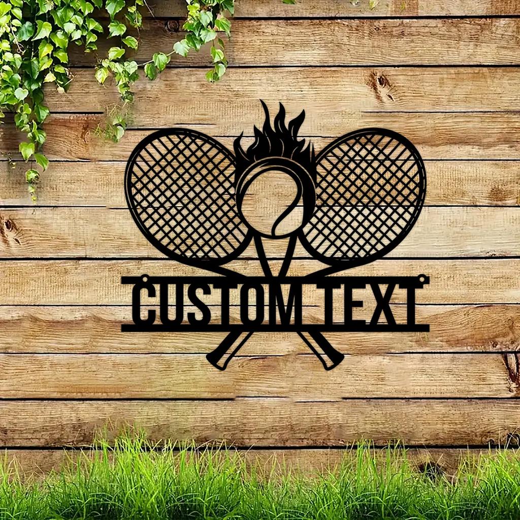 Tennis Metal Wall Art, Personalized Tennis Gift, Aluminum Sign for Court