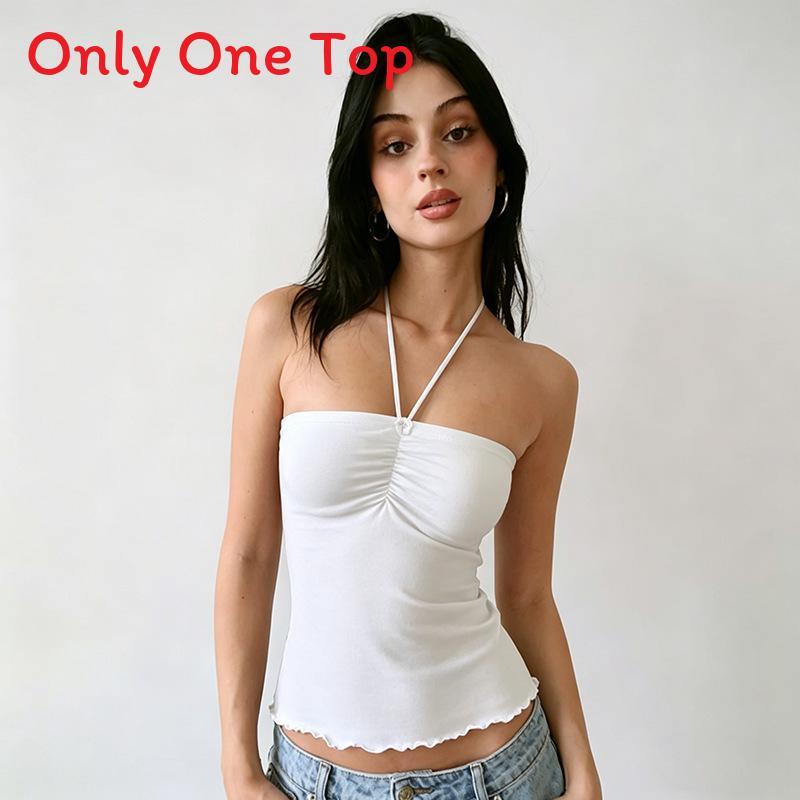 Summer Sleeveless Puff Sleeve Blouse With Ruffles For Women