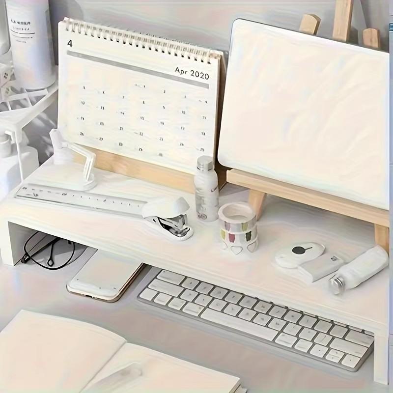 Desktop Computer Riser Stand Ideal for Dormitory Desks—Elevates Your Monitor To Improve Ergonomics and Free Up Space Underneath