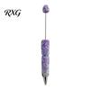 DIY Beadable Pen Set Diamond Pens, Bling Rhinestone Beaded Bead Pen, Crystal Shaft Ballpoint Black Ink Pens for Decorations Office School Supplies