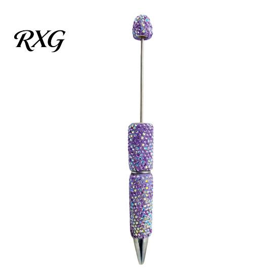 DIY Beadable Pen Set Diamond Pens, Bling Rhinestone Beaded Bead Pen, Crystal Shaft Ballpoint Black Ink Pens for Decorations Office School Supplies