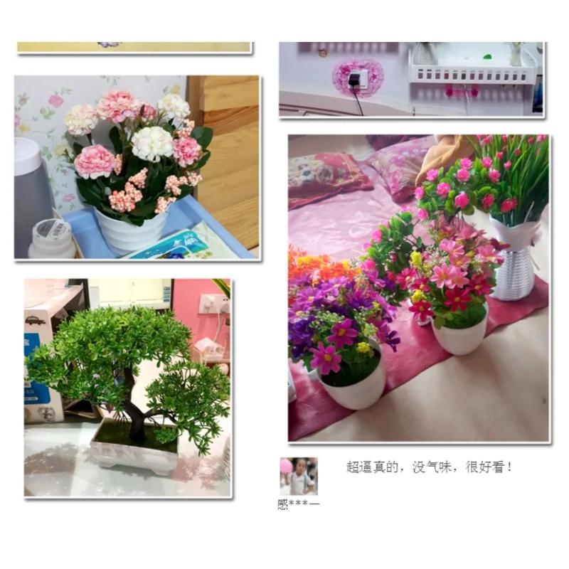 Home Decor Fake Plants Small Potted Trees Artificial Green Plants for Indoor Outdoor Garden Bedroom Hotel Party Table