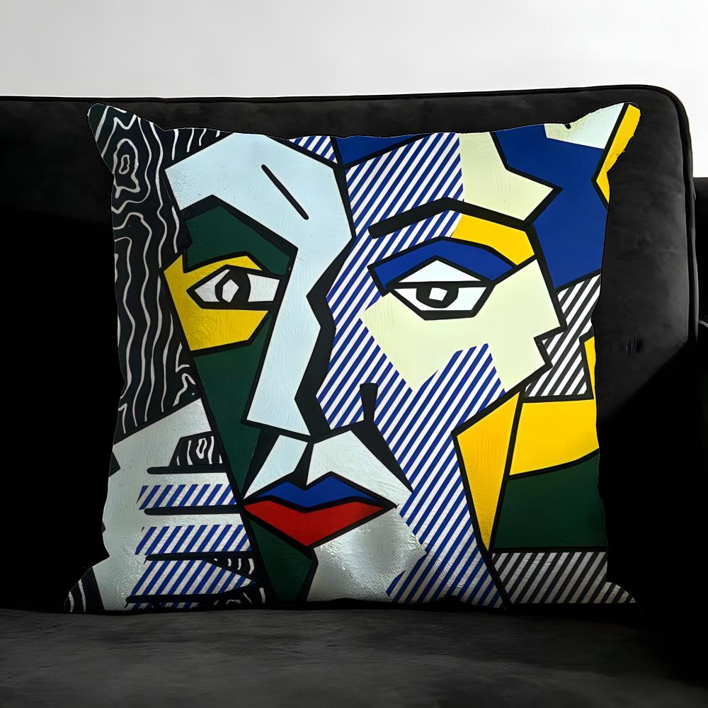 R-Roy L-Lichtenstein Pop Cushion Cover Pillowcase Ultra Soft Skin Friendly Fabric Cloud Like Comfort & Concealed Zipper