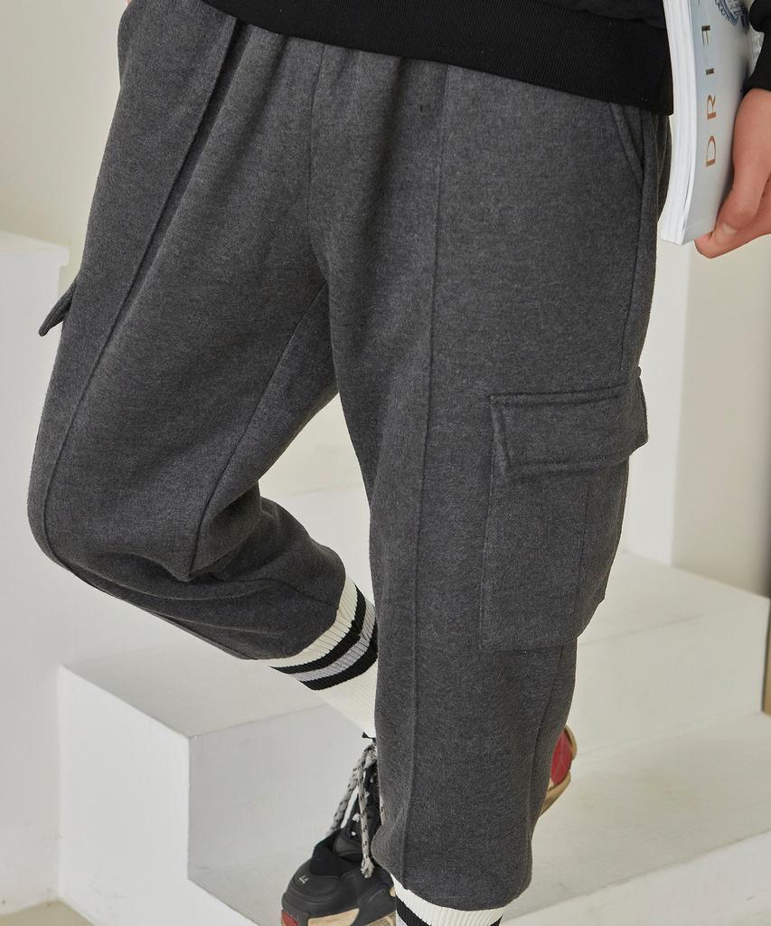 Jikeulib Fleece-Lined String Elastic Cargo Pocket Jogger Pants