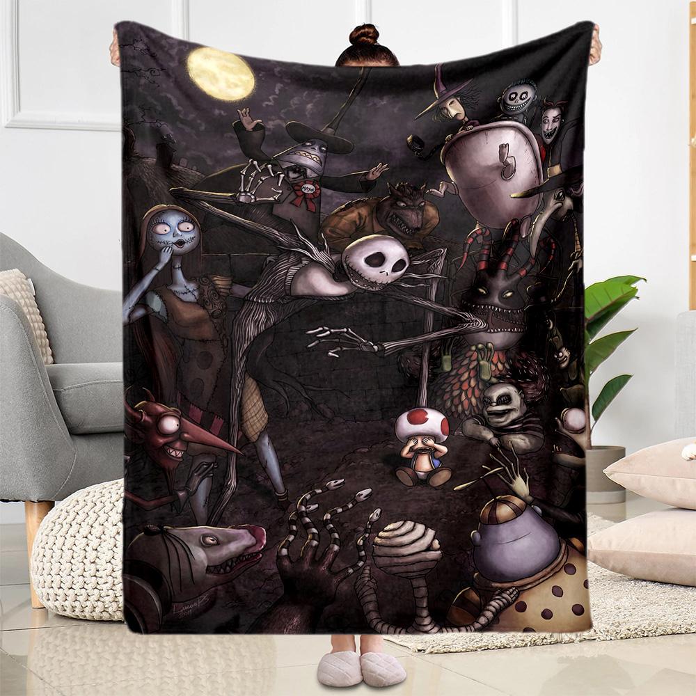 Christmas Nightmare Blanket Comfortable Suitable for Bedding Chair Picnics Four Seasons Universal Stylish Decor Ideal Gift For Birthday Valentine'S Da