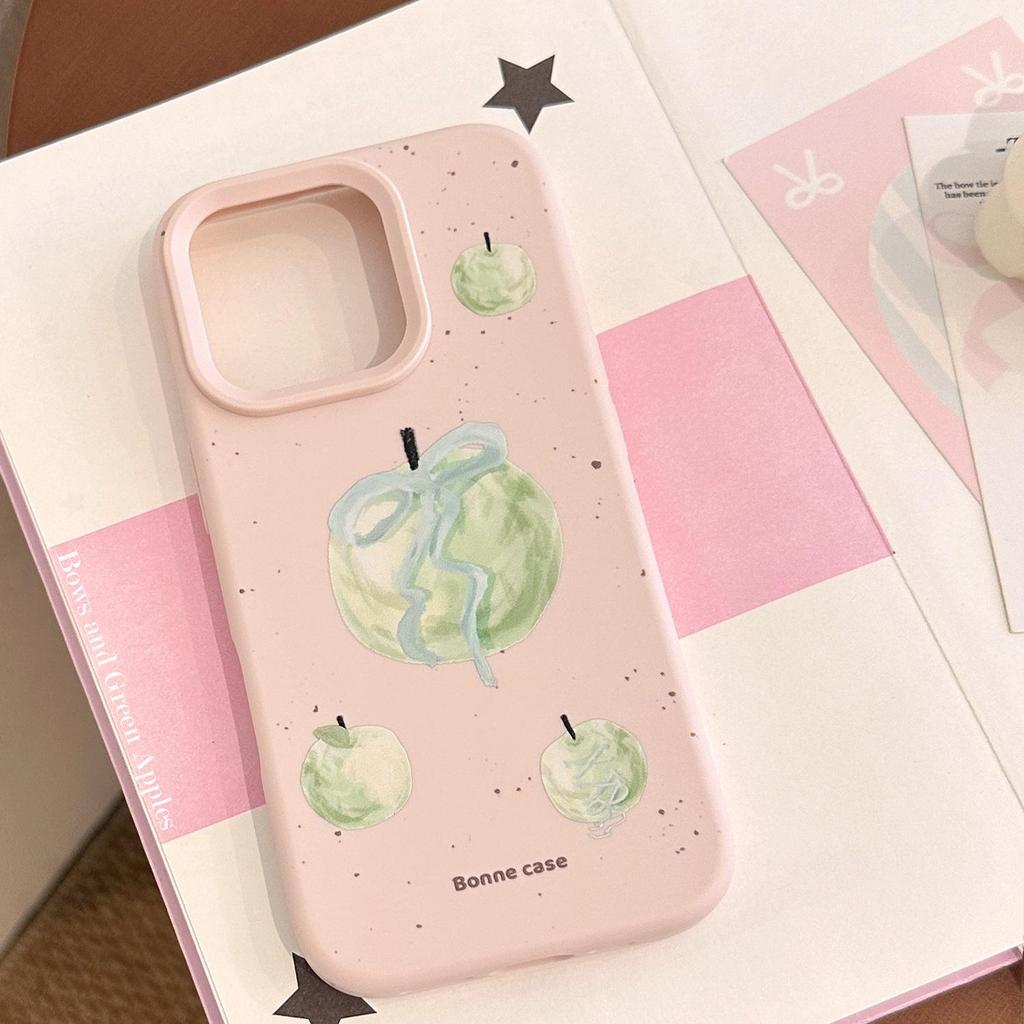 Art oil painting green apple cell phone case for apple phone