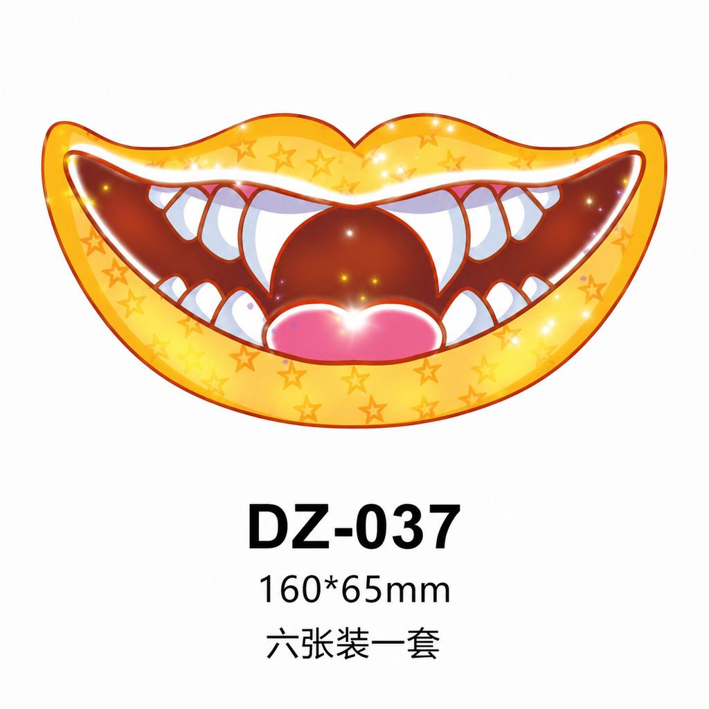 Halloween Mouth Temporary Tattoo Stickers, Vampire Lip Face Stickers for Halloween Party Makeup Decor