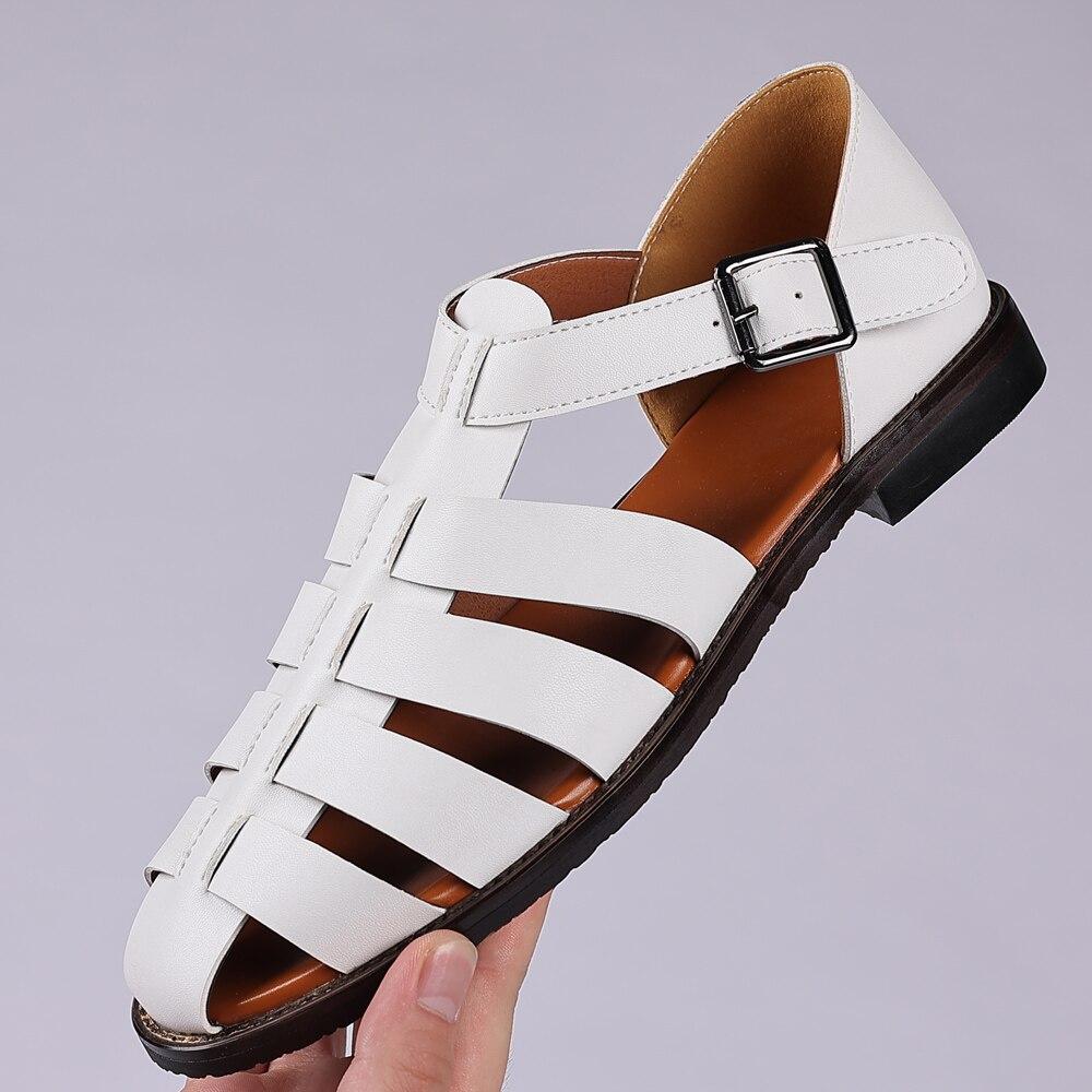 Summer Men's Sandals Leather Dress Shoes Outdoor Soft Pointed Formal Men  Wedding Sandals Classic Light Slippers Sandals Sneakers  buy at low prices  in the Joom online store