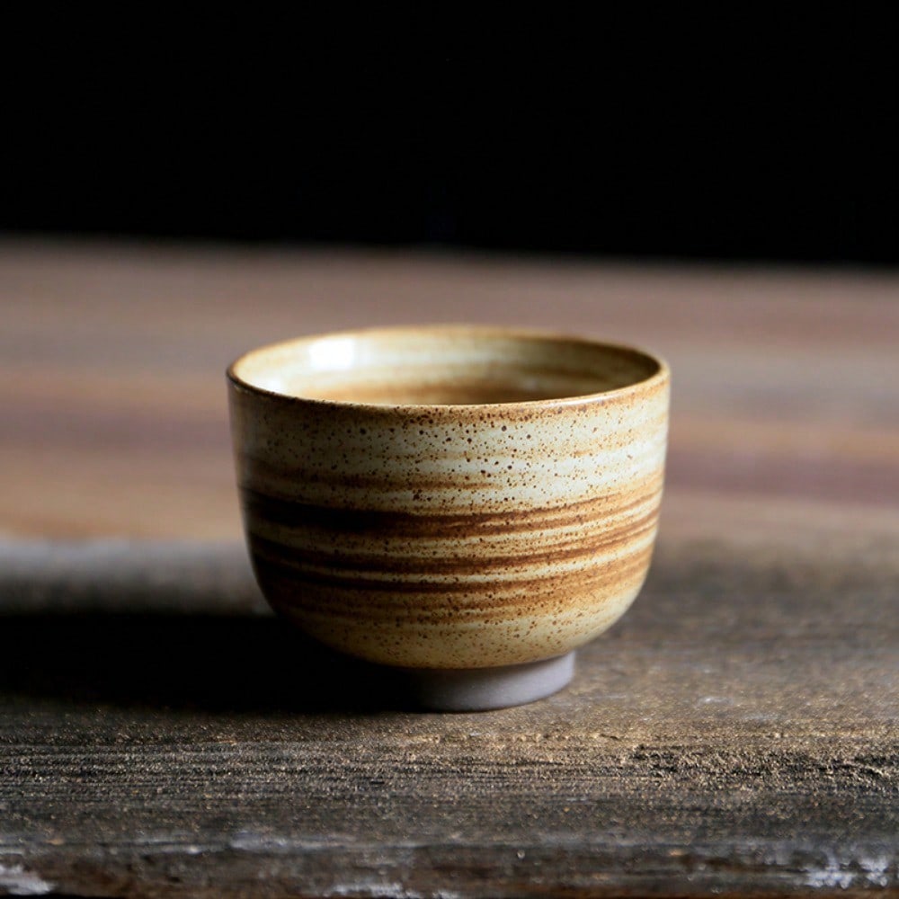 Japanese Raku Pottery MugHand-PaintedVintageCeramic Cup for Tea/Coffee 100-200ml NaturalTexture 5 Styles Home HotelRestaurantUse