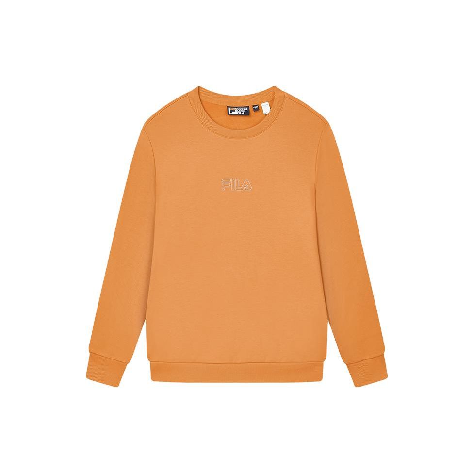 FILA Heritage Series Letter Pattern Round Neck Casual Fleece Pullover Sweatshirt Men sweatshirt Jam-Orange F11M348222F-OR