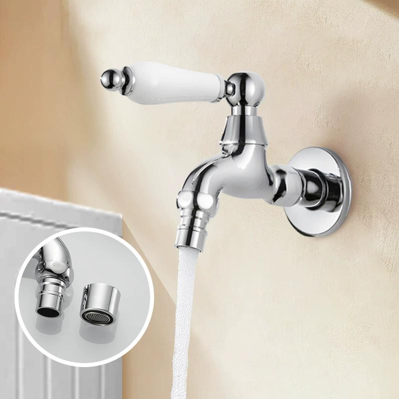 Washing Machine Faucet Gold Outdoor Garden Faucet Wall Moutned Brass Ceramic Handle Single Cold Mop Tap