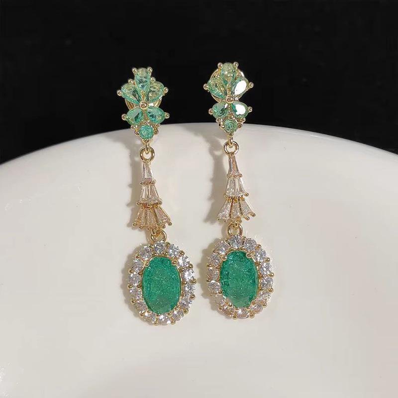 Vintage French Luxury Zirconia Tassel Earrings: High-End Versatile Design for Women