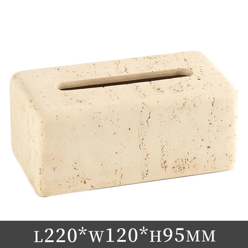 Faux Yellow Travertine Tissue Box - Wabi-sabi Style Home & Office Decoration