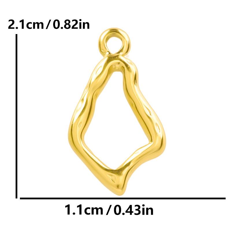 6 Stück/Los Unregelmäßige Geometrische Hohlverbinder Anhänger Edelstahl Charms Für Schmuckherstellung Zubehör Goldfarbe Oval Rund