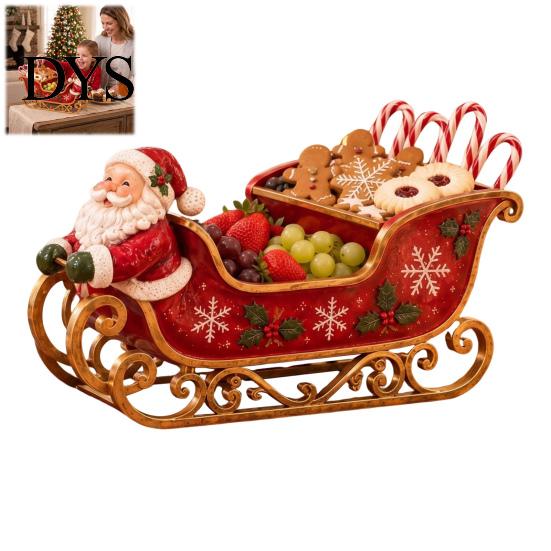 Ornamento per Casa Vacanze Slitta di Babbo Natale Centrotavola Natalizio, Ciotola da Portata Multi-Scomparto per Caramelle e Frutta, Ciotola Contenitore Claus per Tavolo Festivo per