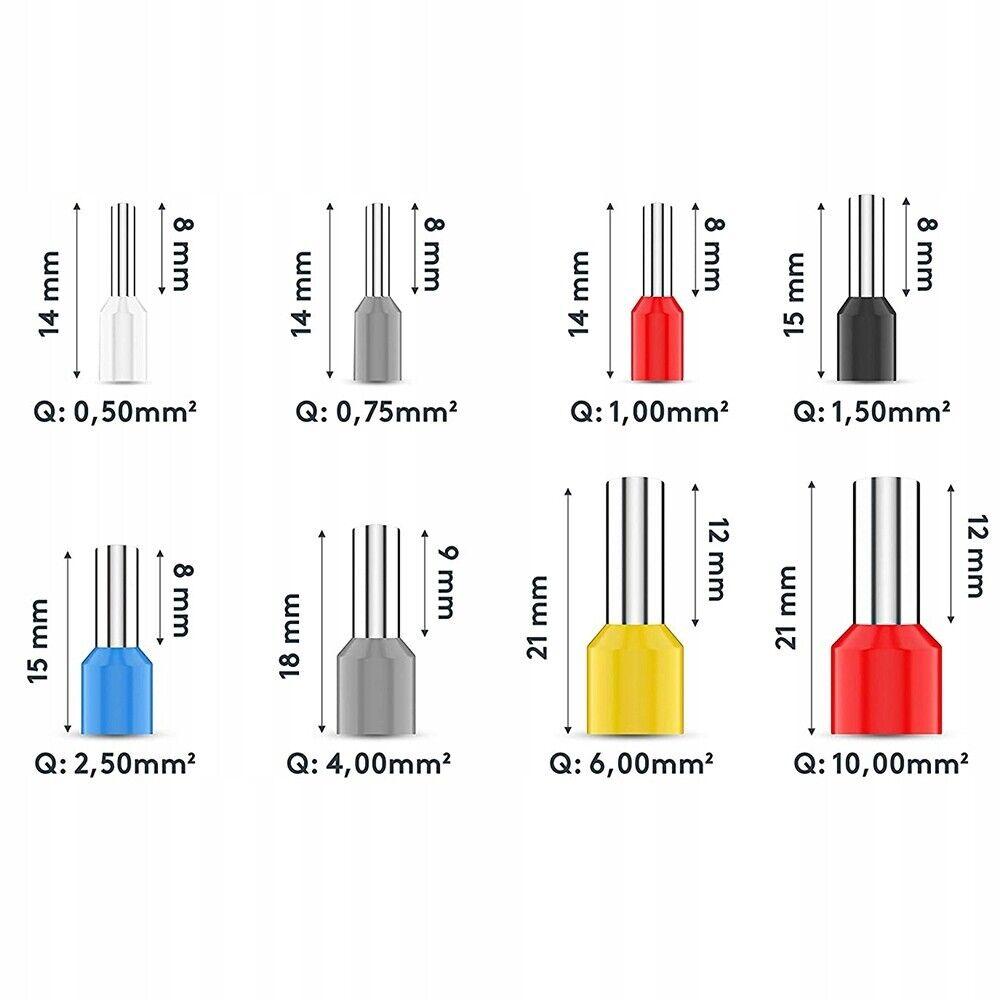 2000 STÜCKE Kabel Aderendhülsen Set Draht Crimpverbinder