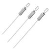 1Pcs Kabob Skewers For Grilling Stainless Steel Flat Bbq Skewers With Quick Release Metal Sliding Handle