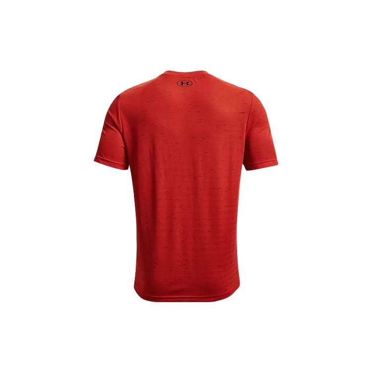 Under Armour Striped Training T-Shirt Men Tops Orange 1361133-839