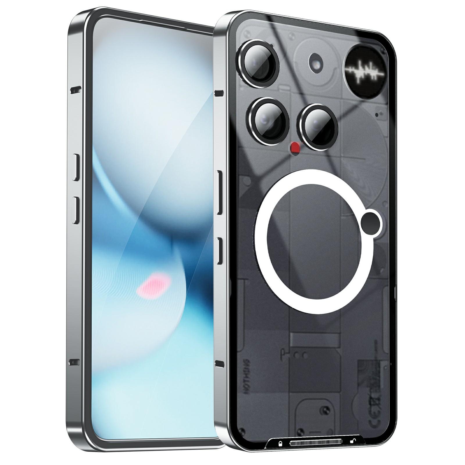 

Магнитная серия Magic Shield для Nothing Phone (3) 5G Чехол Металл+ТПУ Чехол для телефона с защитой объектива Silver