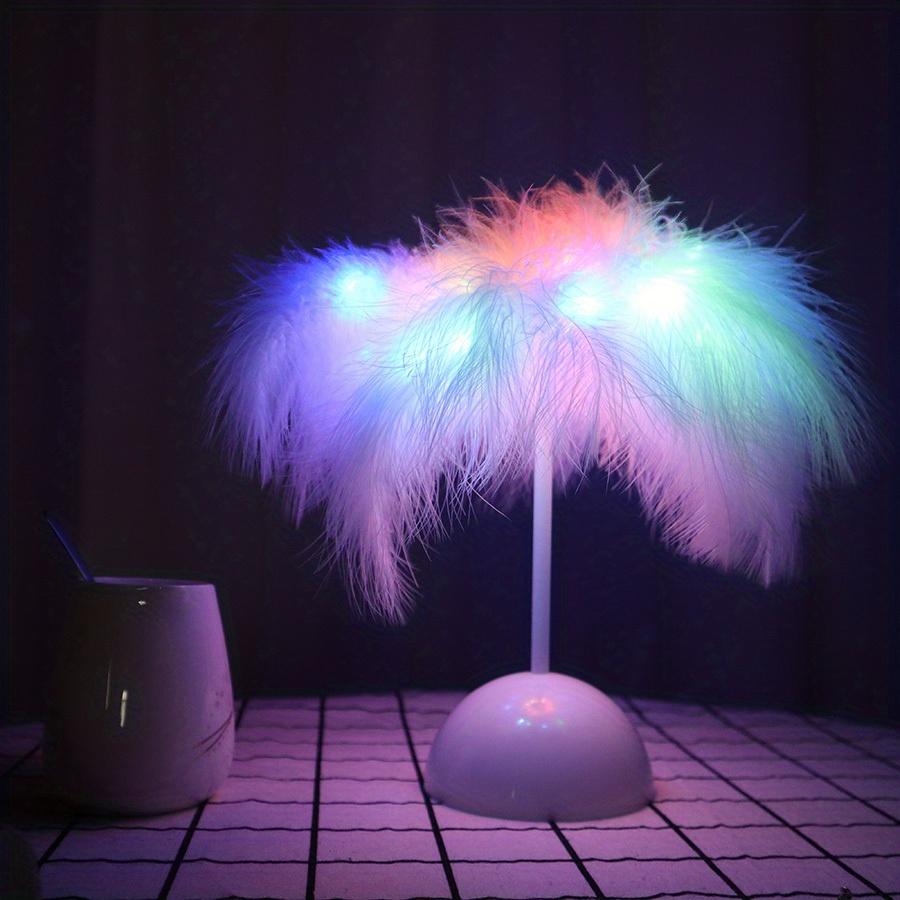 LED Warm Small Table Lamp Nordic Romantic Feather Table Lamp Wedding Room Girl Bedroom Decor Bedside Night Lights Reading Lights