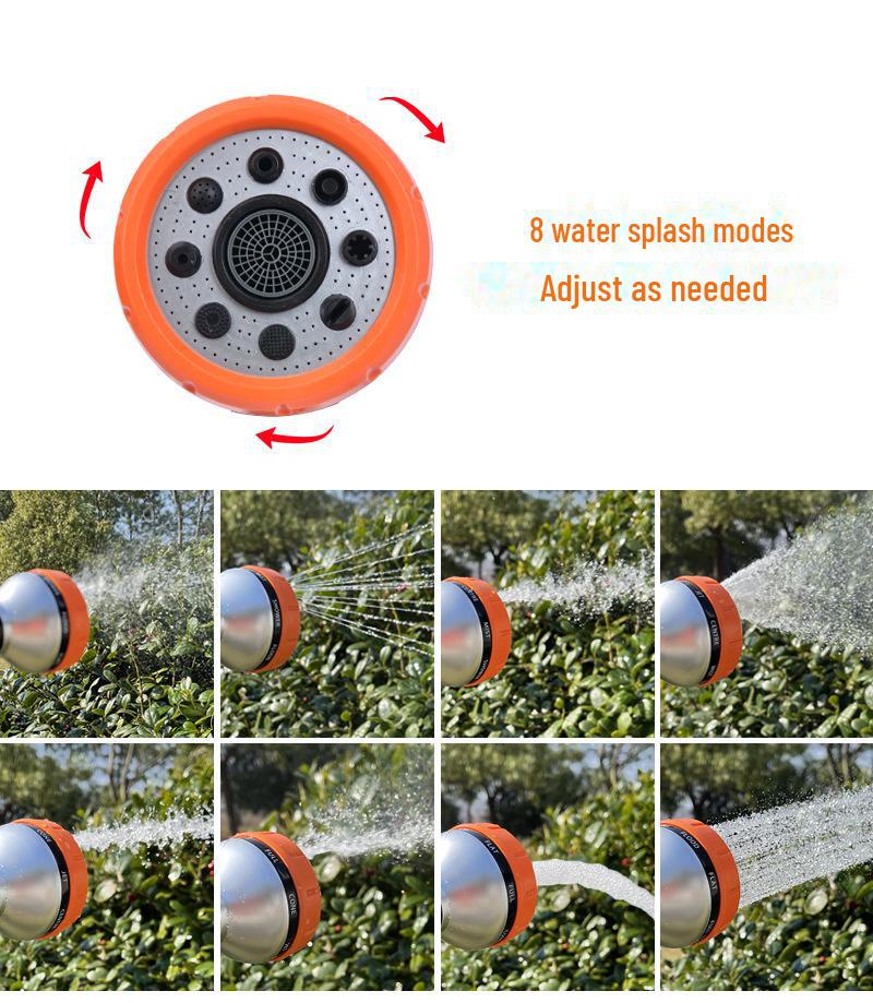 Gummibeschichtete Schaum-Wasserpistole mit 8 Funktionen für Garten, Autowäsche, Gartenarbeit und Tierdusche.