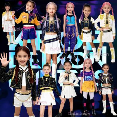 Disfraz Guerreras Kpop Rummy Rumi Zoey Mira Demon Hunters Cosplay Costume Kid Huntrix Singer Performance Outfit Party Girl Dress