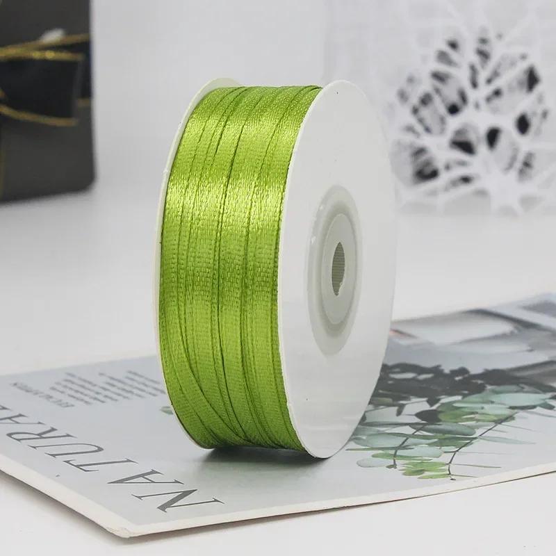 100yards 3MM Double Sided Satin Ribbon DIY Handmade Gift Wrapping Christmas Wedding Decorations Clothing Accessories Ribbons