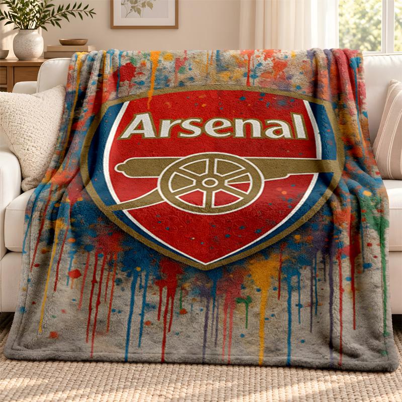 Arsenal F.C. coperta Coperta in Flanella Morbida Accogliente Peluche per Divano Letto Leggera Decorazione per la Casa Campeggio all'Aperto