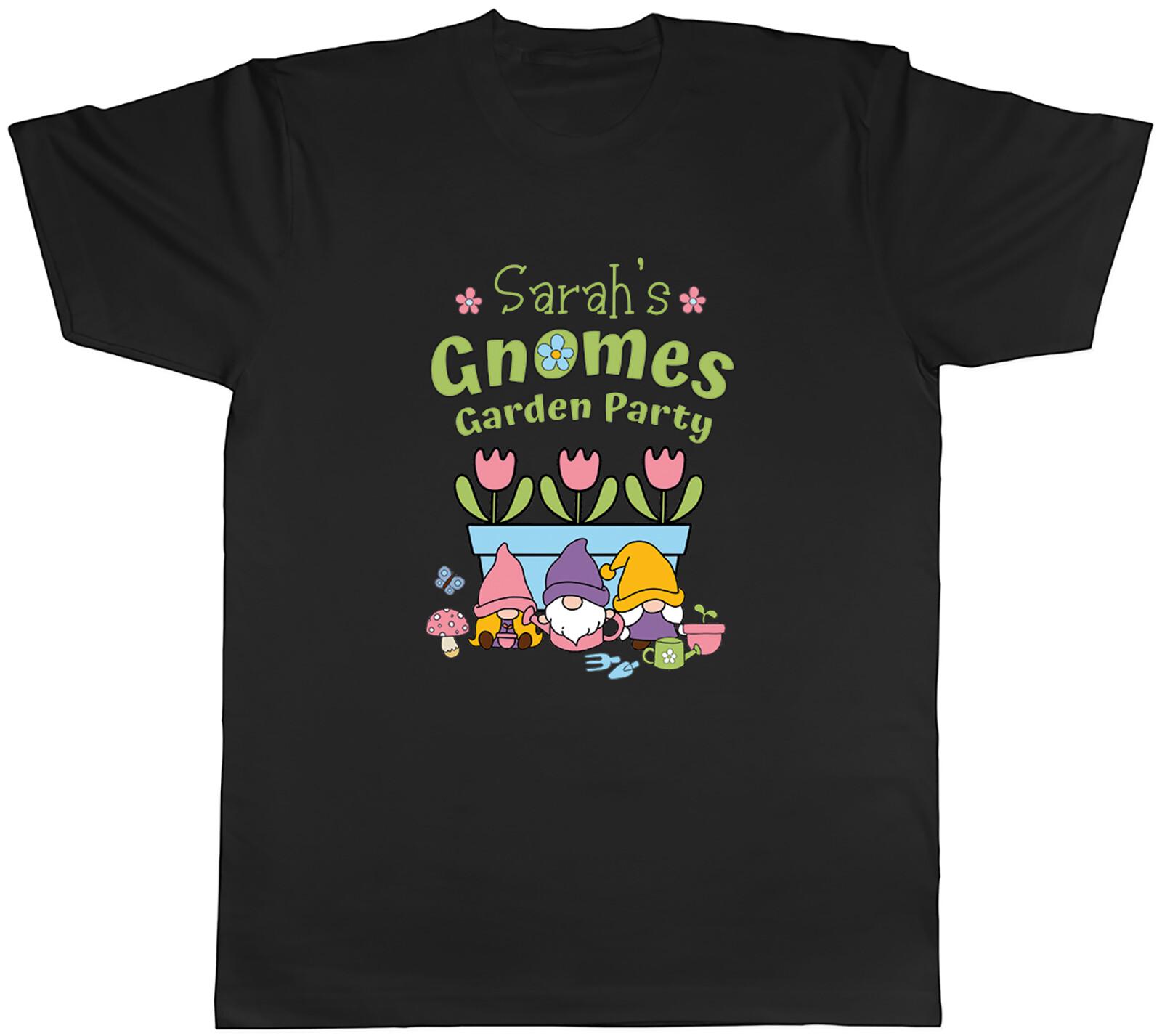 Personalised Gnomes Garden Party Mens T-Shirt Gardening Gardener Unisex Tee Gift XXXXL