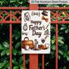 2D Flat, 1pc Gentleman's Accessories Father's Day Metal Wall Art Sign "Happy Father's Day" - 8*12 Inch Aluminium Home Decor, Retro Dapper Style Wall