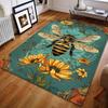 Vintage Bee Sunflower Print Carpet for Living Room Bedroom Bedside Sofa Table Floor Mat Music Room Area Rug Home Decor Gifts