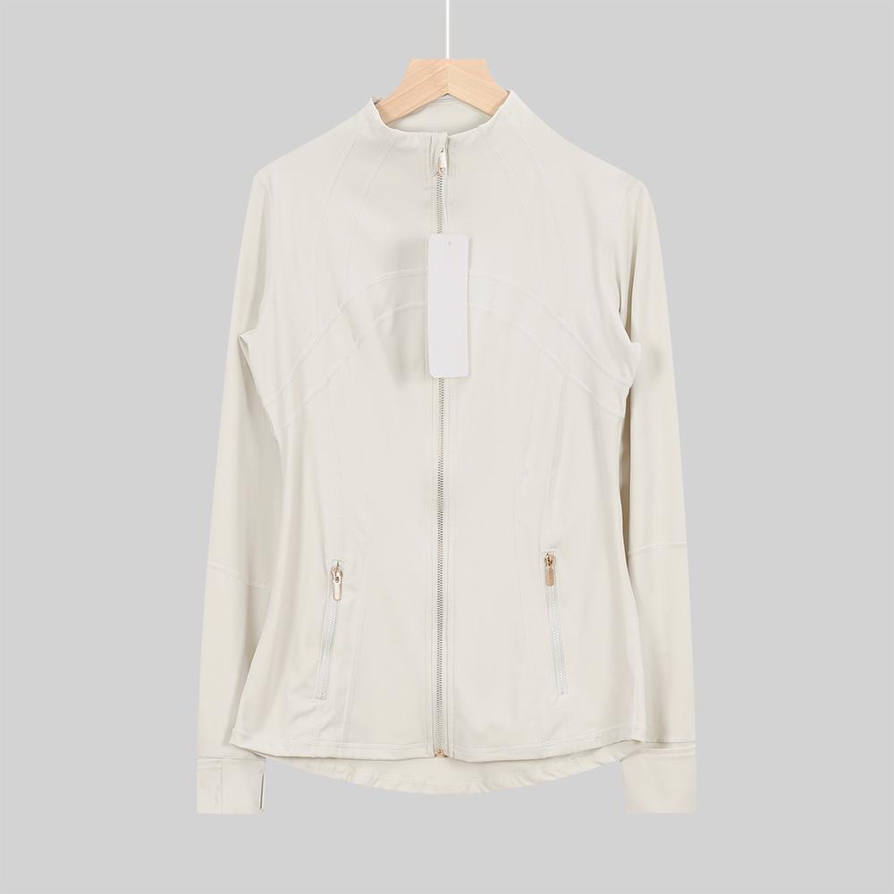 Lulu Original Damen Slim Fit Elastische Formgebende Lange Jacke Mantel mit Stehkragen für Yoga und Laufen