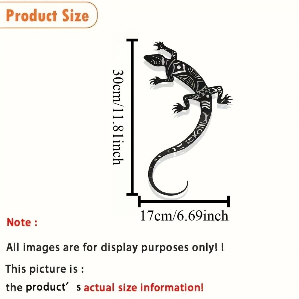 2D Metal Gecko Silhouette 2pcs Flat Iron Wall Art Sculpture Outdoor Home Garden Decor
