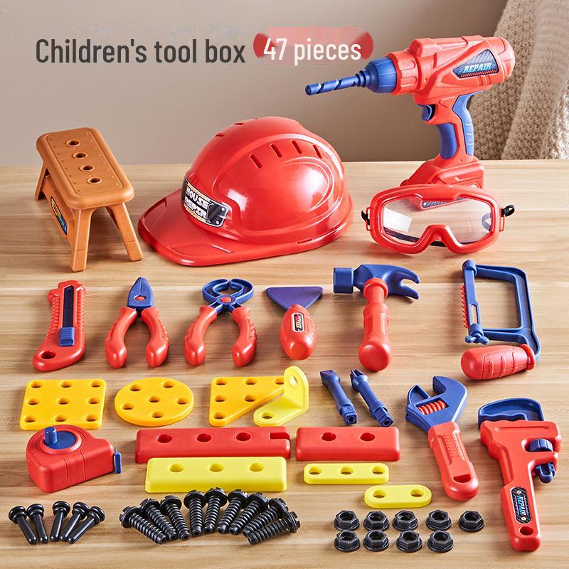 Children's Electric Repair Tool Set: Screw-Tightening Simulation Toy for Boys, 2-Year-Old Storage Combo.