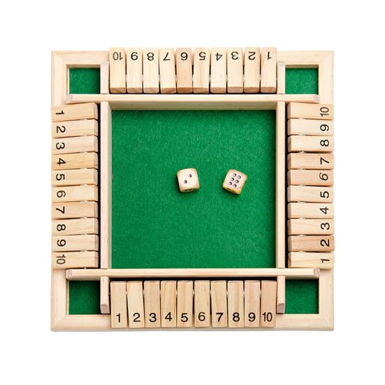 Shut The Box Board Game Educational Dice Strategy Game 2-4 Players Kids Adults Family Night Party Interactive Wooden Close The Box Toy
