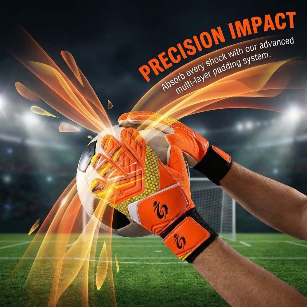 1 pair Finger Protection Children Soccer Gloves Double Sided Latex Goalkeeper Gloves  Play Soccer