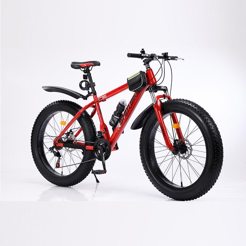 26" Snow Beach Mountain Bike with Big Tires, Variable Speed, Double Disc Brakes, and Shock Absorption