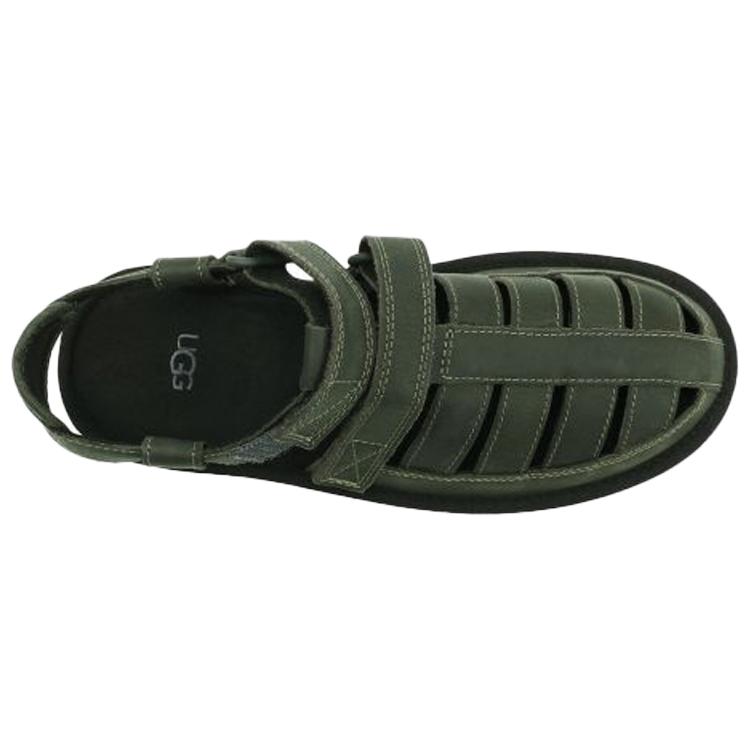 UGG Dune Fisherman Cowhide Green Sandals 1102694-MSG