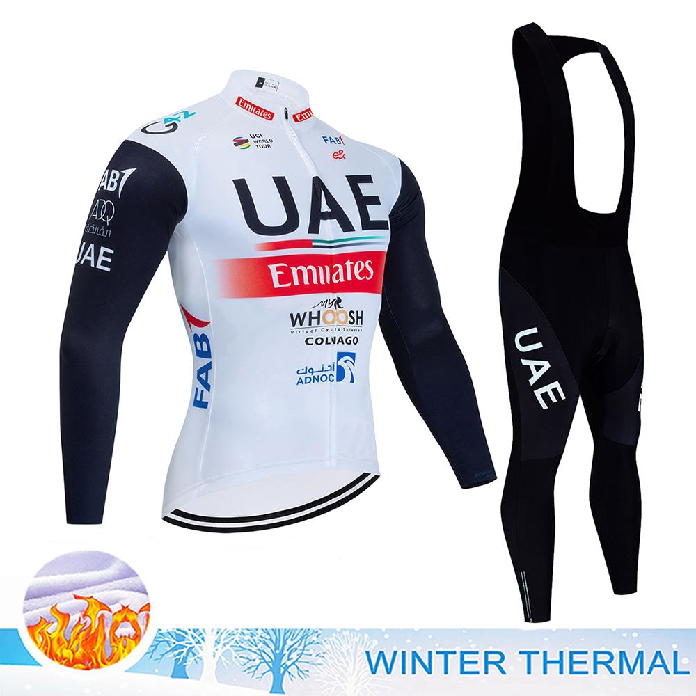 2026 UAE Cycling Clothing Man Winter Thermal Fleece Cycling Jersey Man Men's Bicycles Road Bike Jerseys Cycle Jersey Set Sport Suit