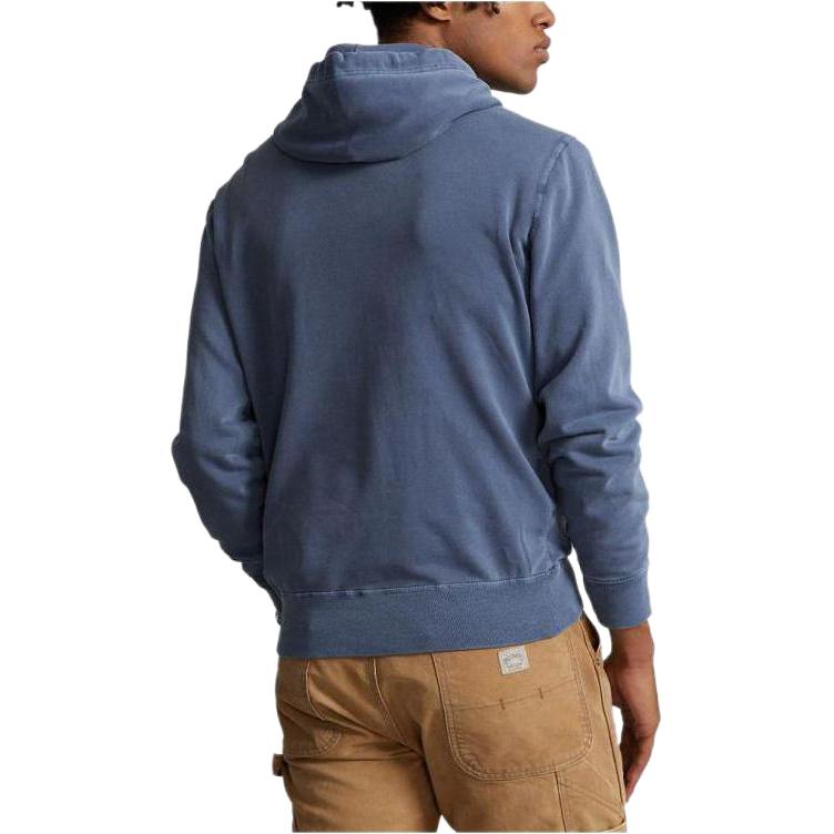 Polo Ralph Lauren Ss23 Letter Pattern Printed Hooded Drawstring Pullover Sweatshirt Men Sweatshirt Blue 710877552-007