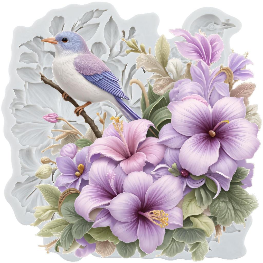 Birds Silicone Mold Flower Leaves Fondant Molds Cake Decorating Tools Cupcake Topper Candy Resin Clay Chocolate Gumpaste Mold
