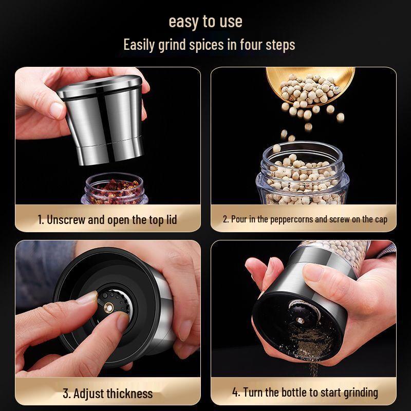 Zhishi 304 Stainless Steel Dual Pepper & Cumin Grinder
